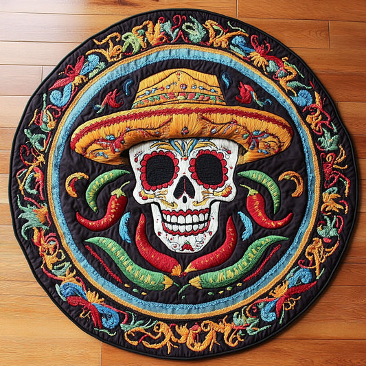 Skull Mystique WN3105039CL Quilted Round Mat