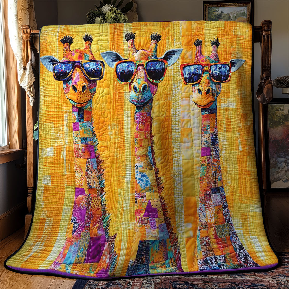 Cool Funny Giraffes WN1103019CL Quilt