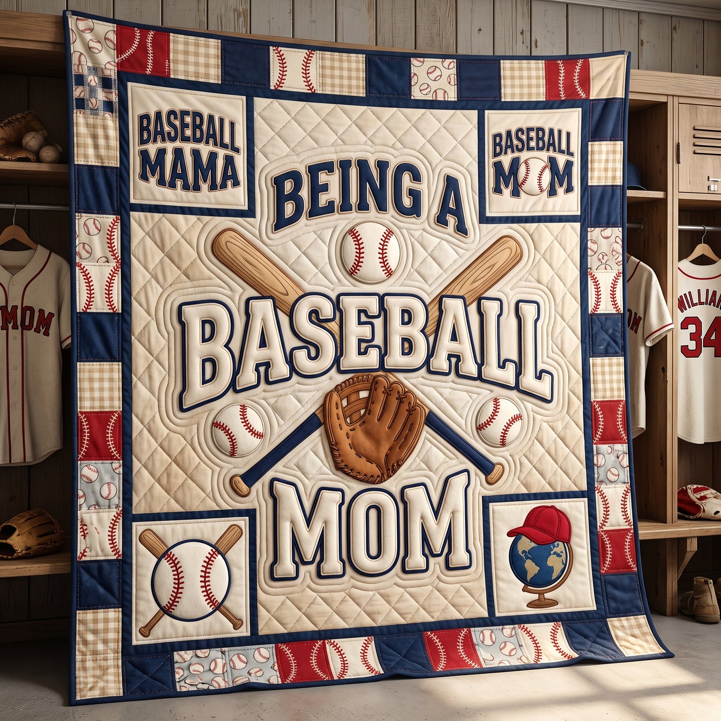 Baseball Mama XR1504016CL Quilt