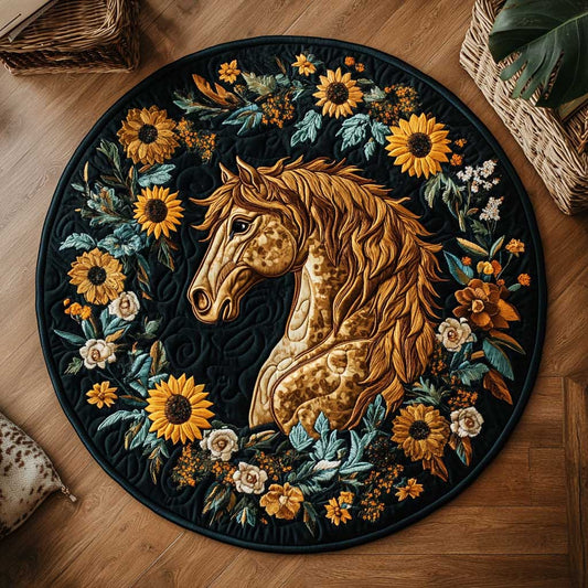 Blossom Horse WN2404035CL Quilted Round Mat