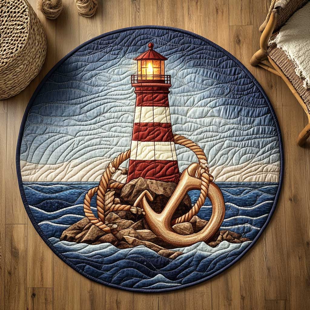 Coastal Lighthouse WN2103063CL Quilted Round Mat