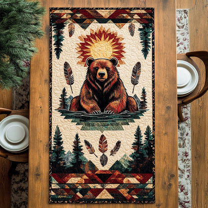 Tribal Bear Totem WJ3006030CL Quilted Table Runner