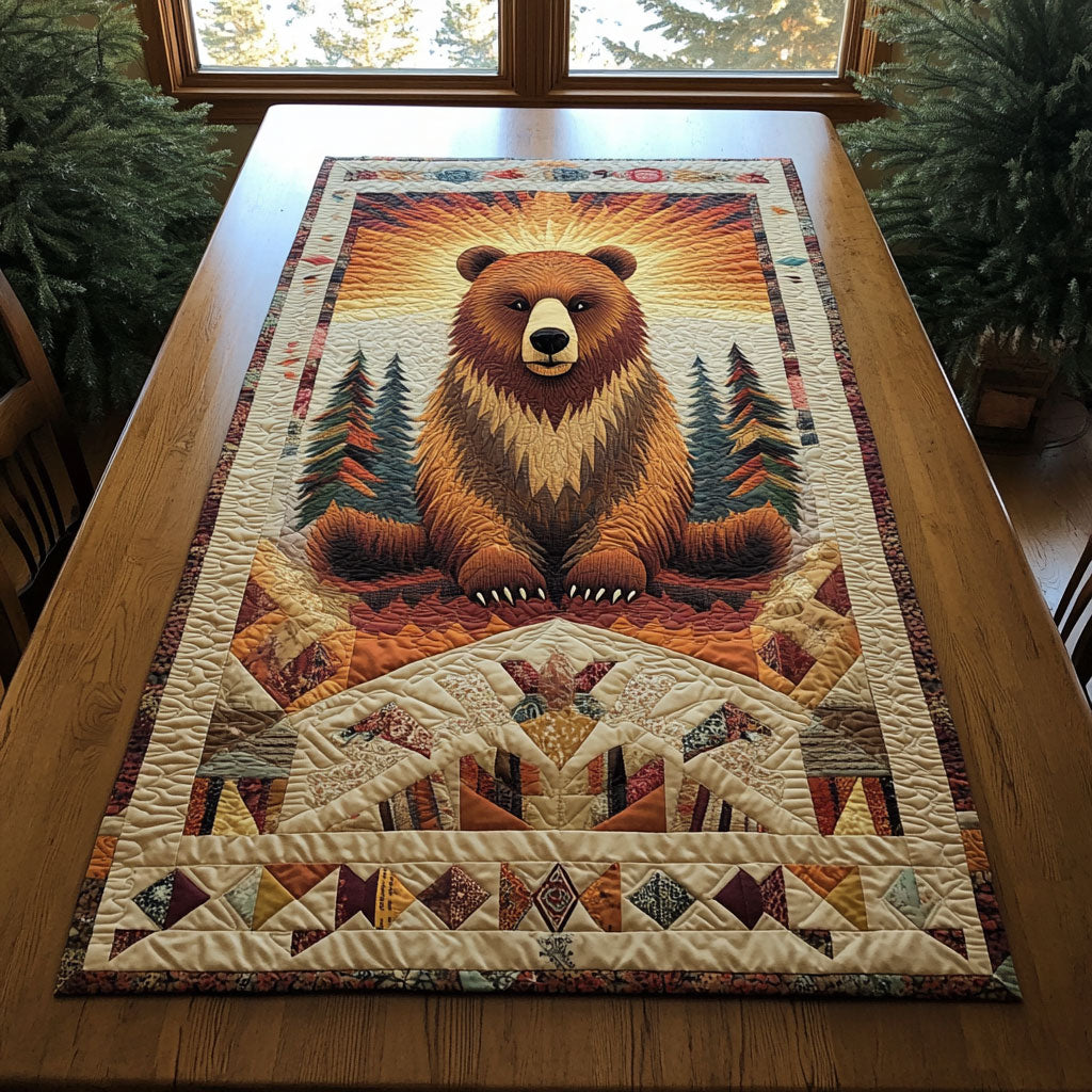 Tribal Bear Totem WJ2306027CL Quilted Table Runner