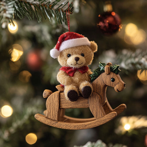 Teddy Bear Frosty Ride WN1112108CL Christmas Ornament