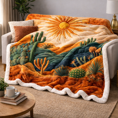 Cactus Desert QA1002007CL Faux Fur Throw Blanket