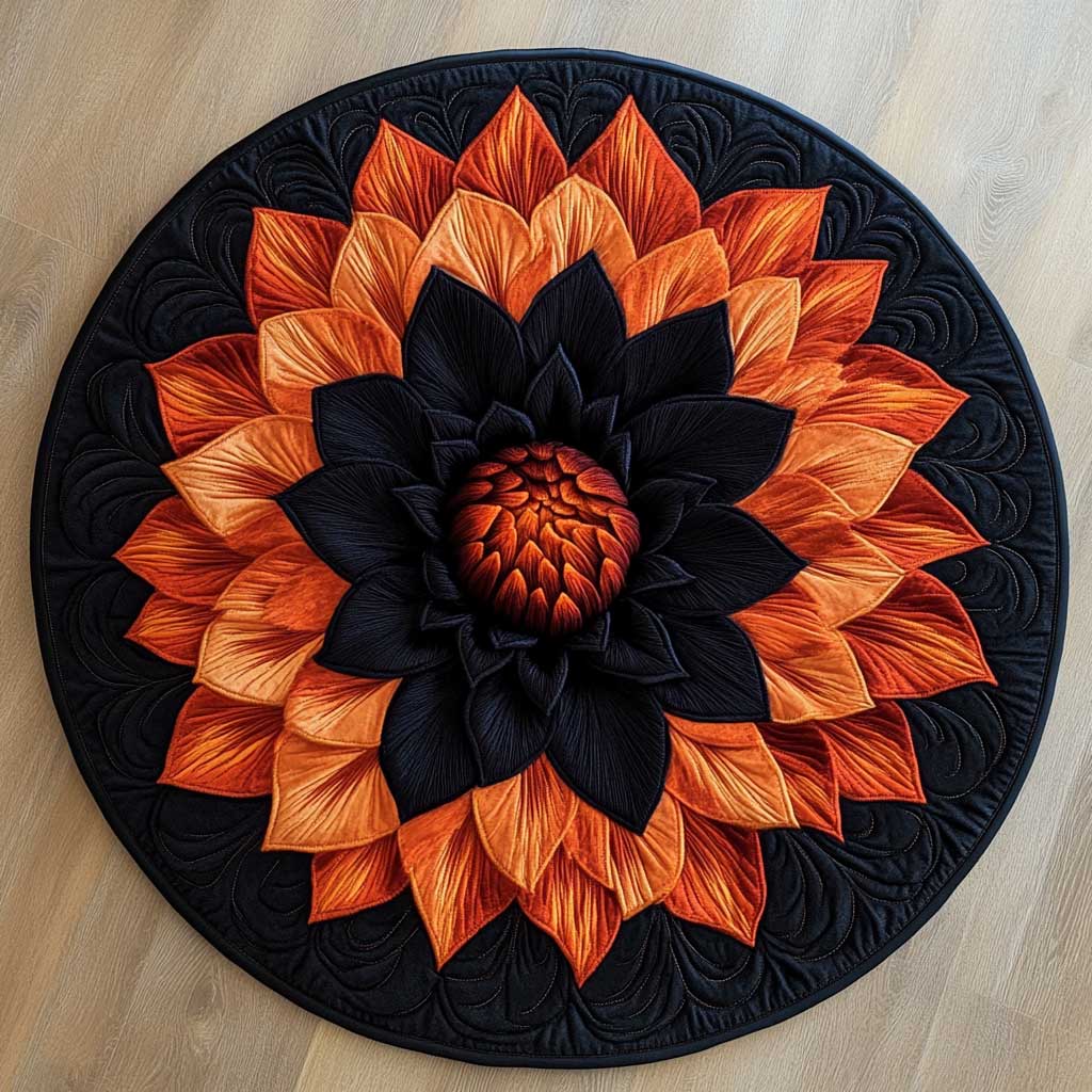 Dahlia Glow WN2804020CL Quilted Round Mat