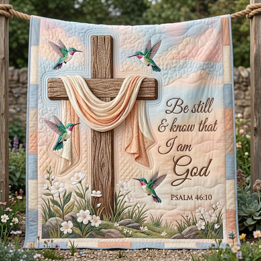 Be Still Faith Cross WN1704002CL Quilt