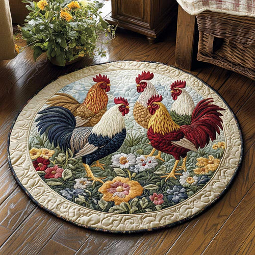 Morning Rooster WN1903114CL Quilted Round Mat