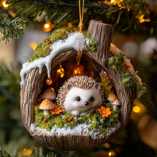 Hedgehog Snowy Christmas WN2411041CL Christmas Ornament