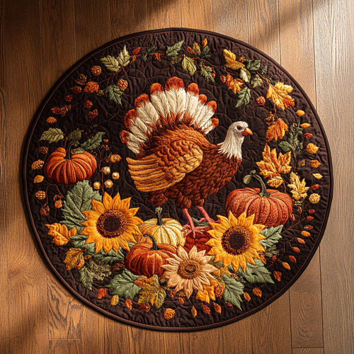 Thanksgiving Turkey WN0409109CL Quilted Round Mat
