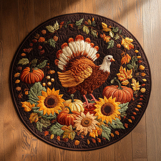 Thanksgiving Turkey WN0409109CL Quilted Round Mat