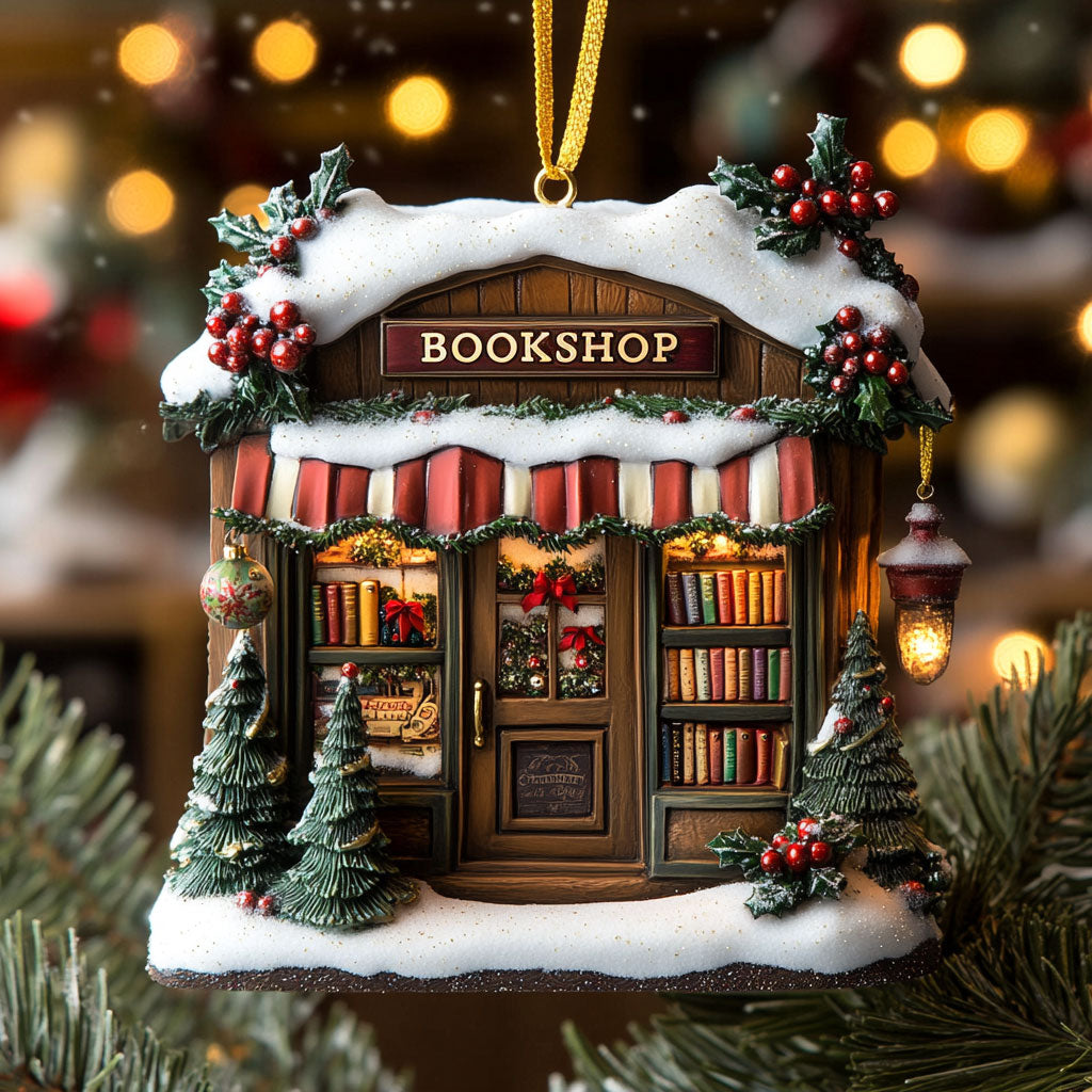 Book Shop CW2611036CL Christmas Ornament