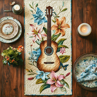 Guitar Bloom CW2904037CL Quilted Table Runner