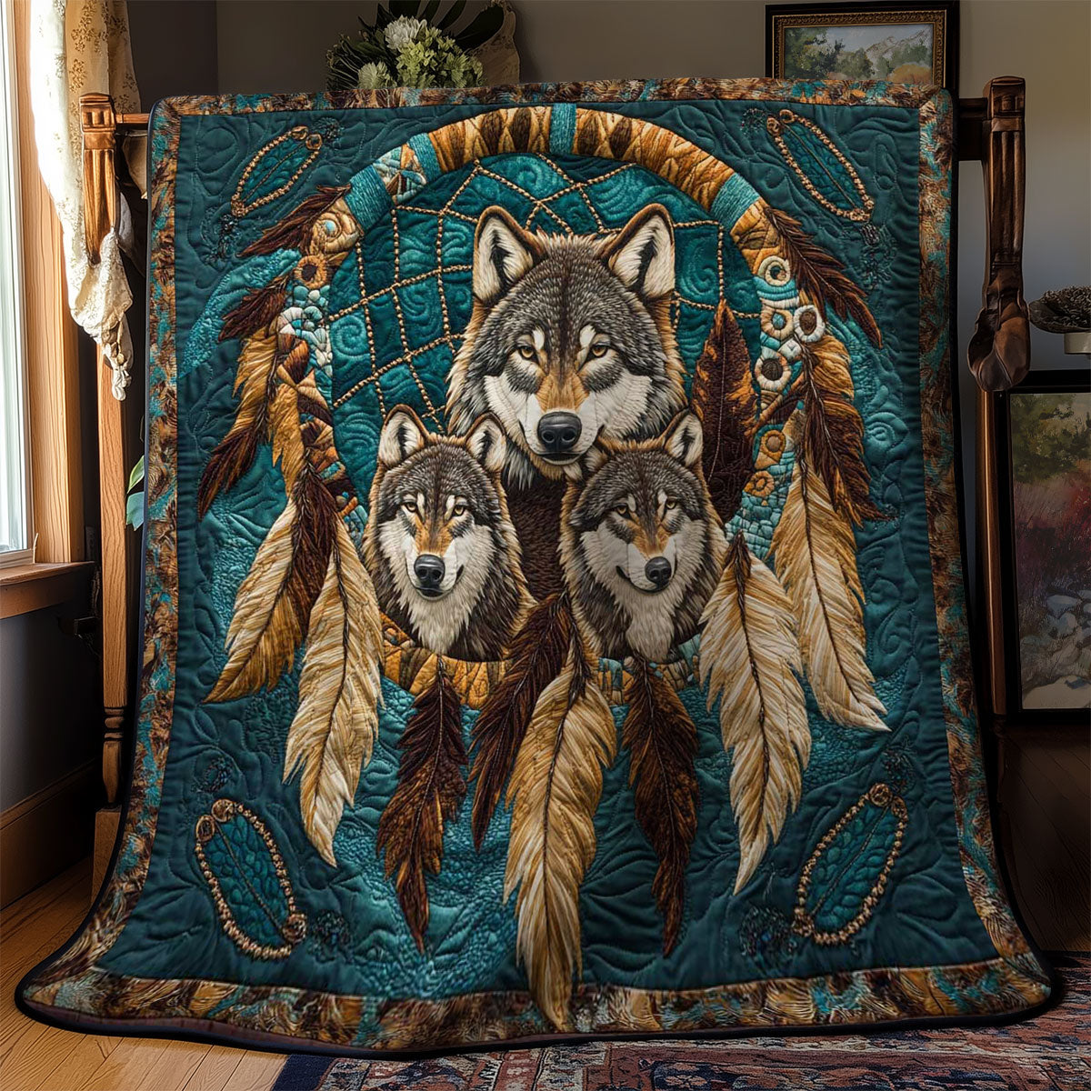 Guiding Wolf Spirits WN2401024CL Quilt