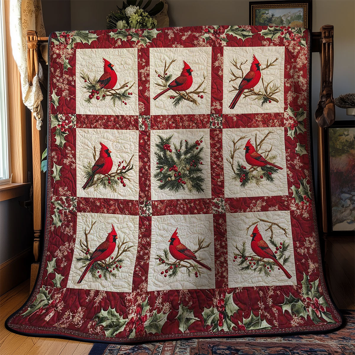 Christmas Cardinal WN2002062CL Quilt