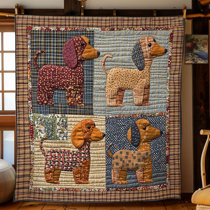 Dachshund Folk Art WN1103033CL Quilt