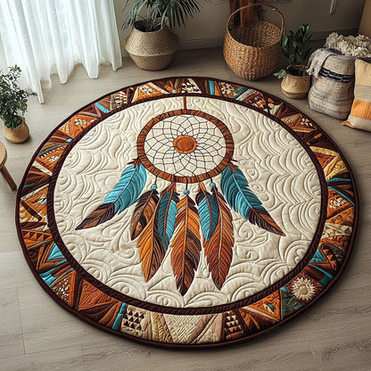 Native American Dreamcatcher QA1712030CL Quilted Round Mat