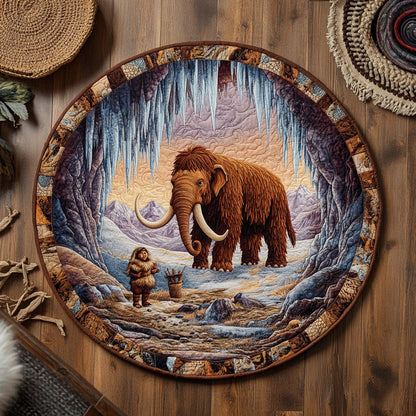 Majestic Woolly Mammoth WJ2105045CL Quilted Round Mat