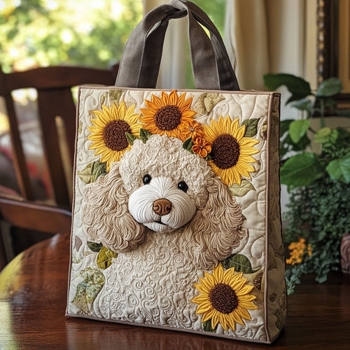 Floral Pup CP0312170CL Quilted Tote Bag