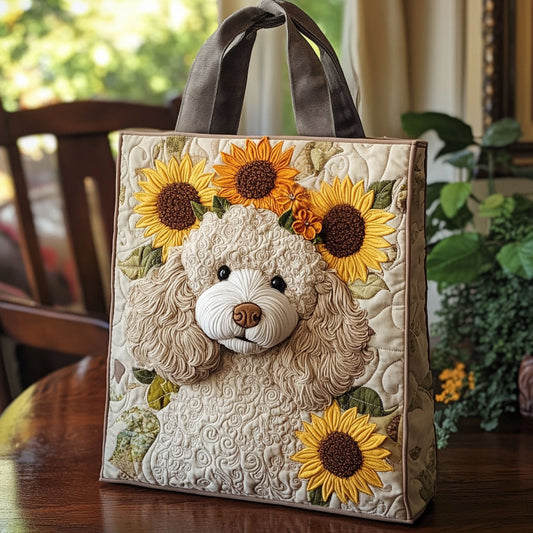 Floral Pup CP0312170CL Quilted Tote Bag