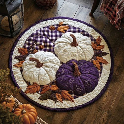 Purple Pumpkin Magic WN0804032CL Quilted Round Mat