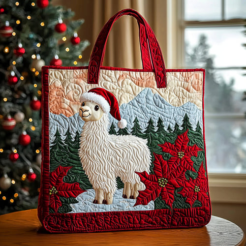 Chirstmas Llama QA2311006CL Quilted Tote Bag