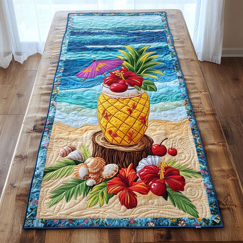 Tropical Pineapple WJ0705021CL Quilted Table Runner