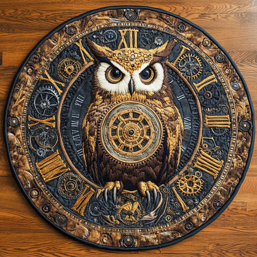 Vintage Owl WN0905075CL Quilted Round Mat