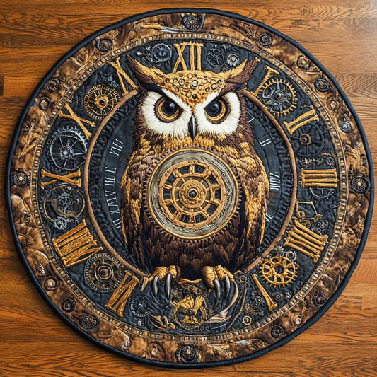 Vintage Owl WN0905075CL Quilted Round Mat