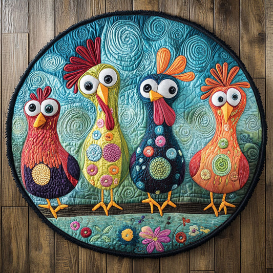 Zigzag Chicken Lane WN1406036CL Quilted Round Mat