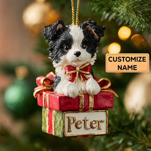 Holiday Collie CP2911014CL Personalized Christmas Ornament