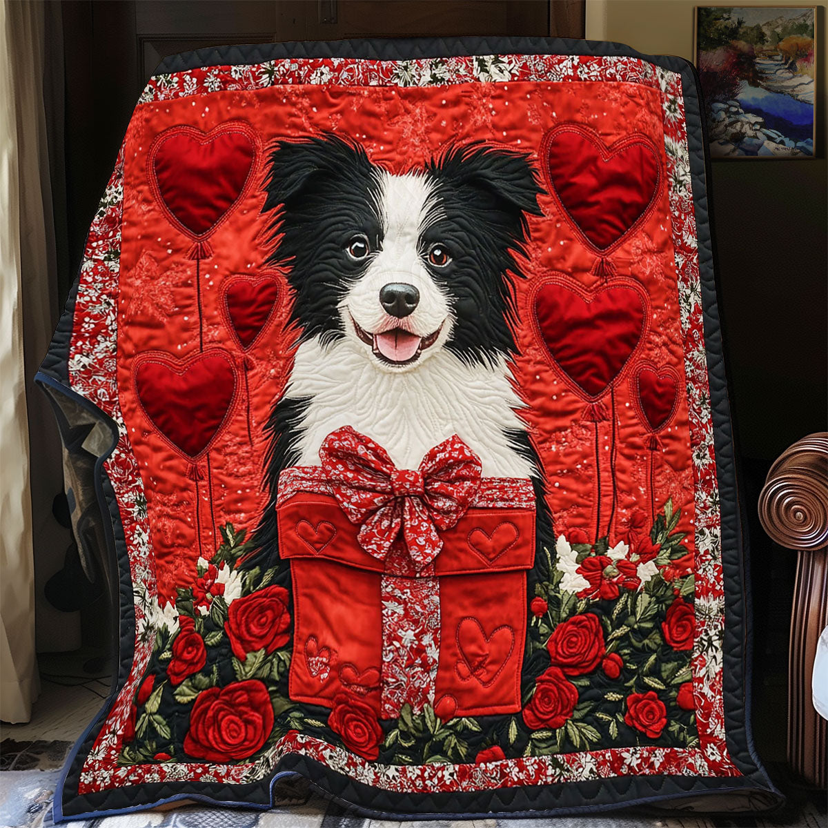 Valentine Collie CP0601011CL Quilt
