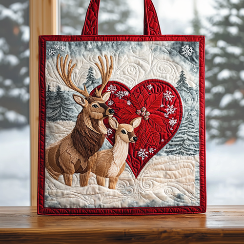 Deer Couple QA0912011CL Quilted Tote Bag