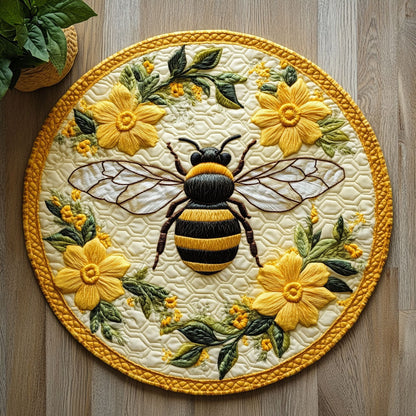 Flower Bee CW2507032CL Quilted Round Mat