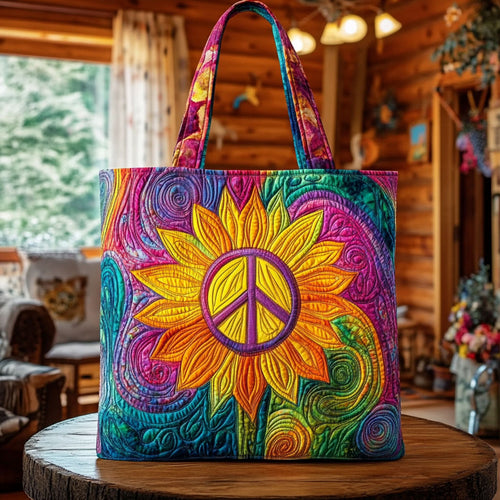 Groovy Sunflower KL0312011CL Quilted Tote Bag