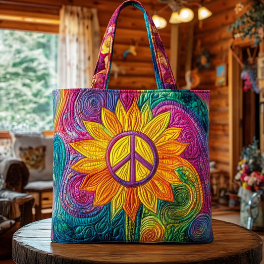 Groovy Sunflower KL0312011CL Quilted Tote Bag