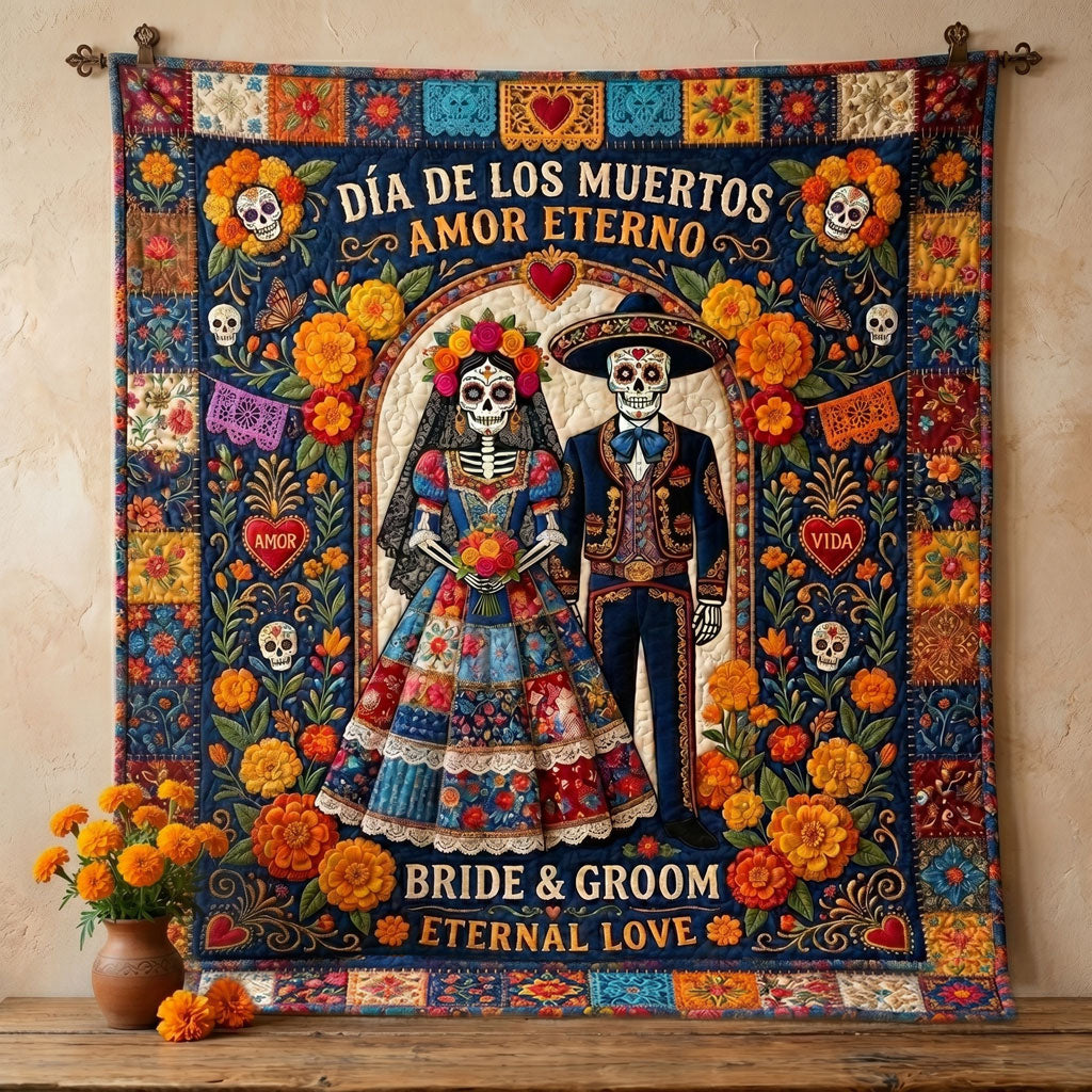 Día De Los Muertos Eternal Love Wedding WN2804005CL Quilt