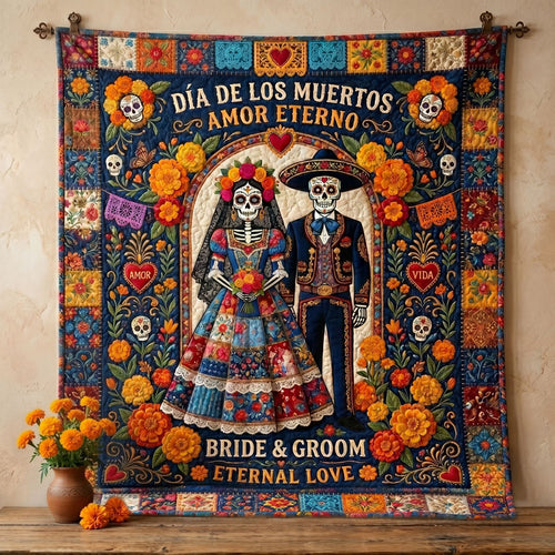 Día De Los Muertos Eternal Love Wedding WN2804005CL Quilt