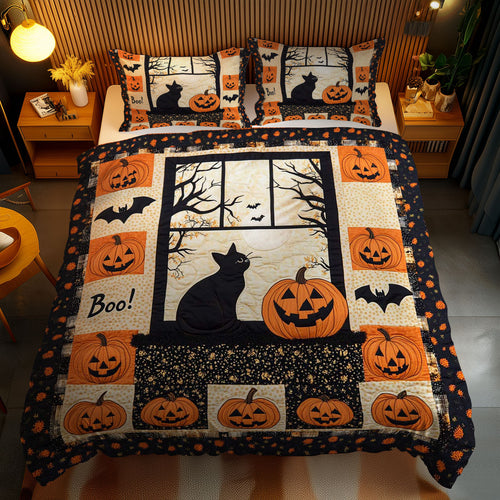 Pumpkin Patch Cat WN0703098CL Duvet Cover Set