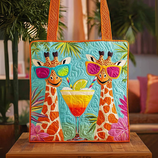 Fancy Tropical Giraffe QA0812013CL Quilted Tote Bag