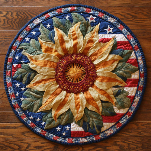 Sunflower Spirit WN1206082CL Quilted Round Mat