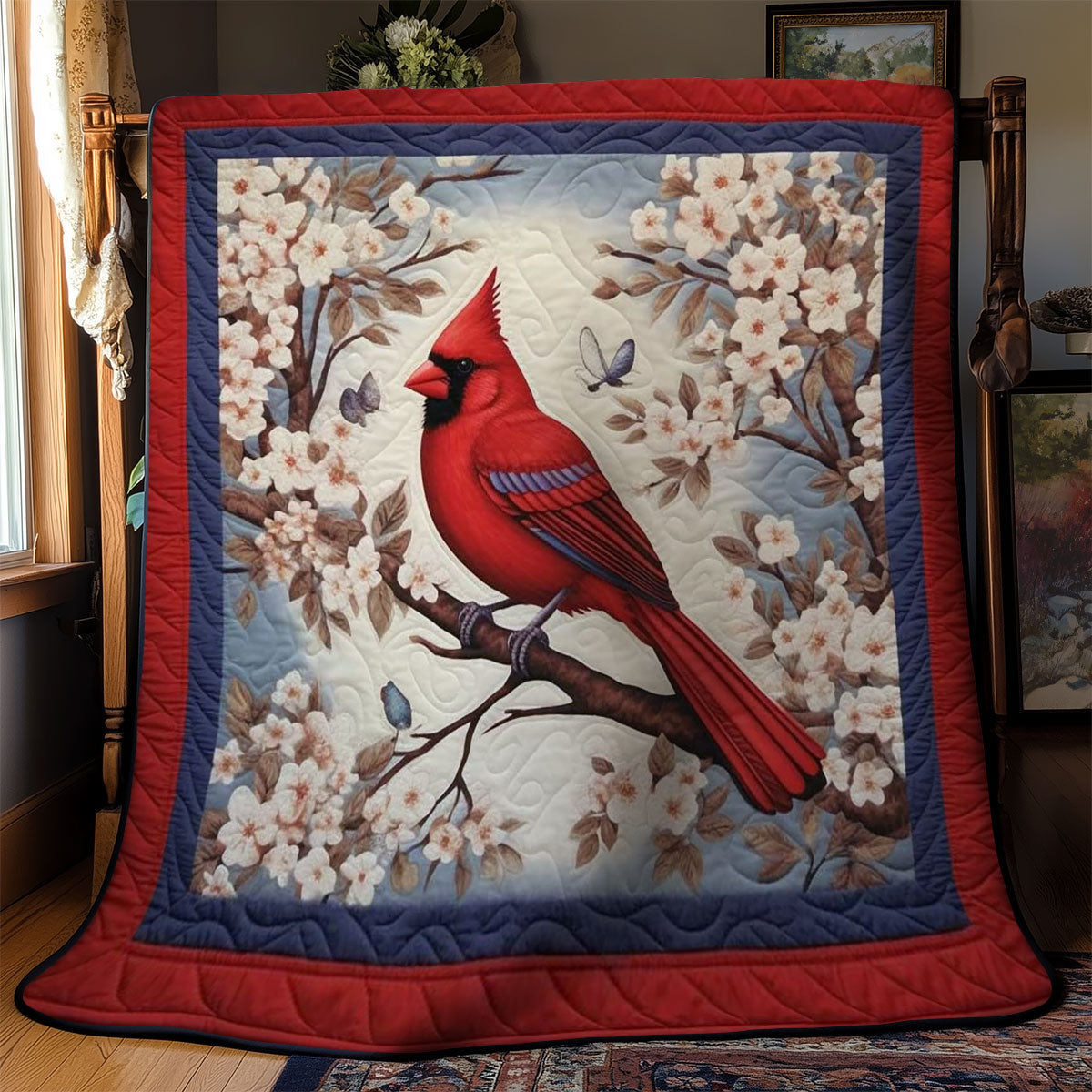 Cardinal And Stripes WN2002032CL Quilt