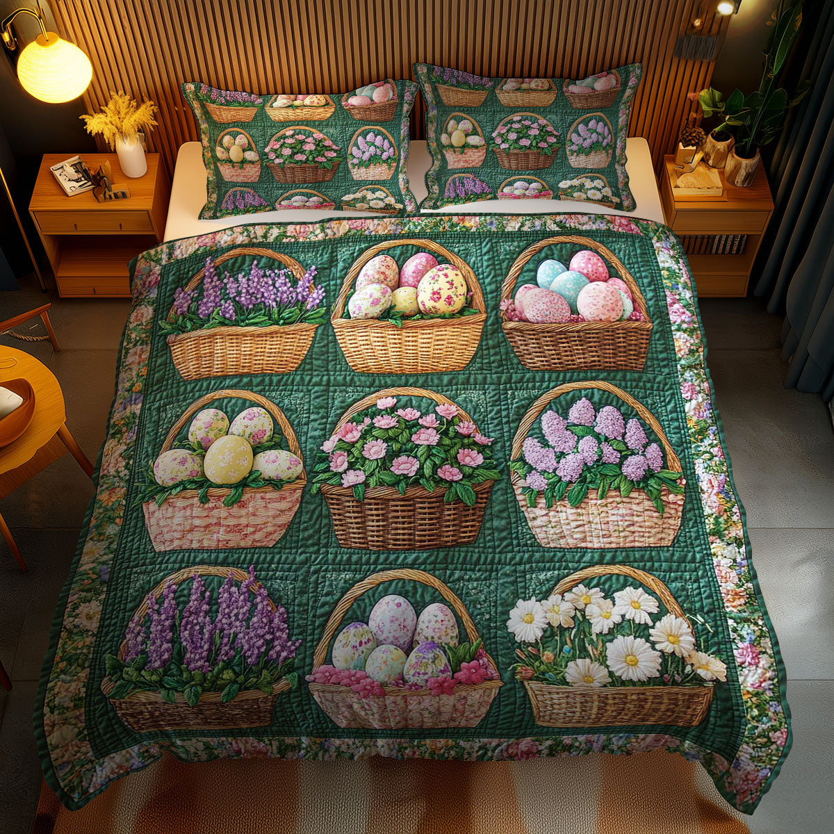 Eggs And Flowers Easter WN1701115CL Duvet Cover Set