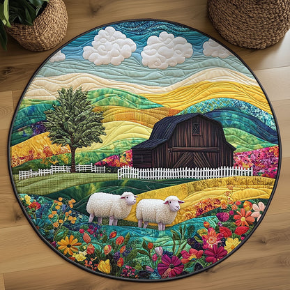 The Woolly Fence WJ2507048CL Quilted Round Mat