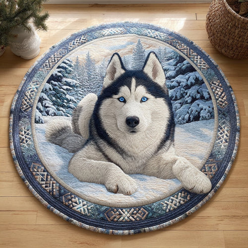 Blue Eyes Husky XR0511007CL Quilted Round Mat