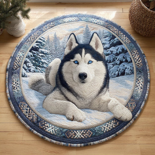 Blue Eyes Husky XR0511007CL Quilted Round Mat