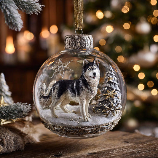 Husky Winter Glow CW0112022CL Christmas Ornament