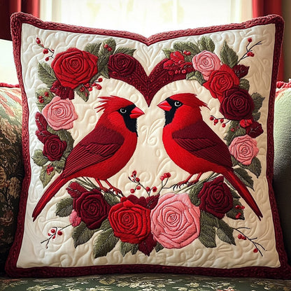 Rose And Cardinals XR1711009CL Quilt Pillow Case