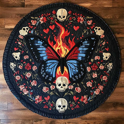 Midnight Butterfly WN2504030CL Quilted Round Mat