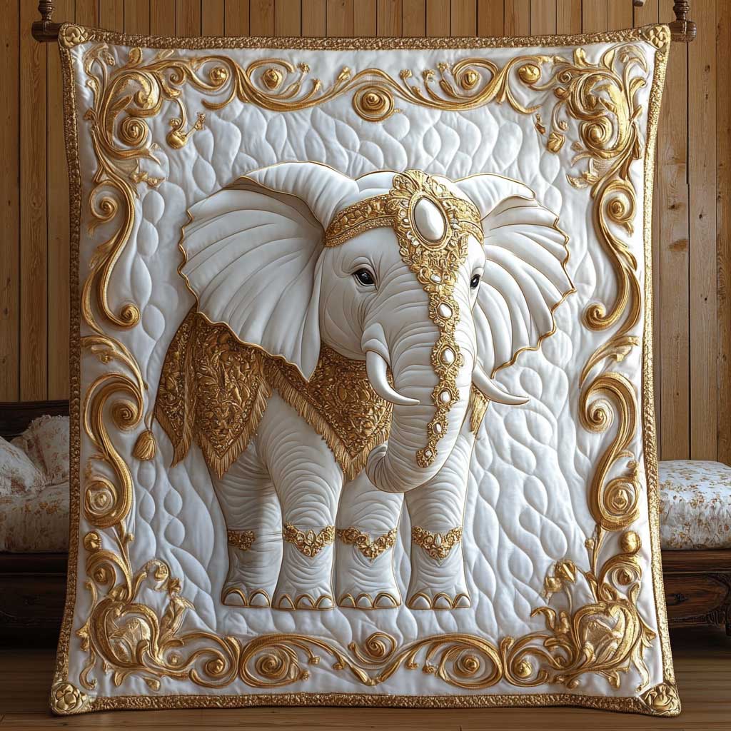 Gold Majestic Elephant WP2101014CL Quilt